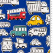Baumwollstoff mit Muster TWILL Cars & Trukcs on blue D04 #02