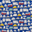 Baumwollstoff mit Muster TWILL Cars & Trukcs on blue D04 #02