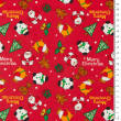 Cotton fabric TWILL Santa and the Snowman on Red D07 #01