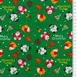 Baumwollstoff mit Muster TWILL Santa and the Snowman on Green D07 #02